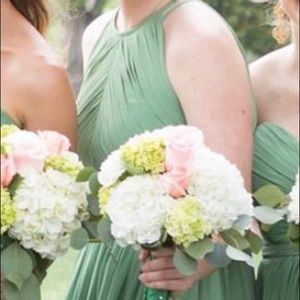 Bill Levkoff green bridesmaid dress